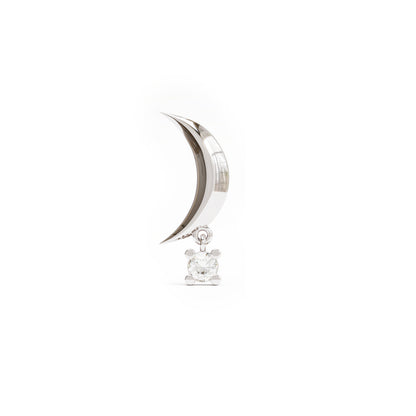 14K Gold Crescent Moon Diamond Dangle Threadless End