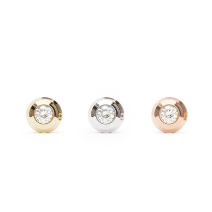 14K Gold 2mm Diamond Solitaire Threadless End