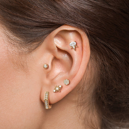 14K Gold 2mm Diamond Solitaire Threadless End