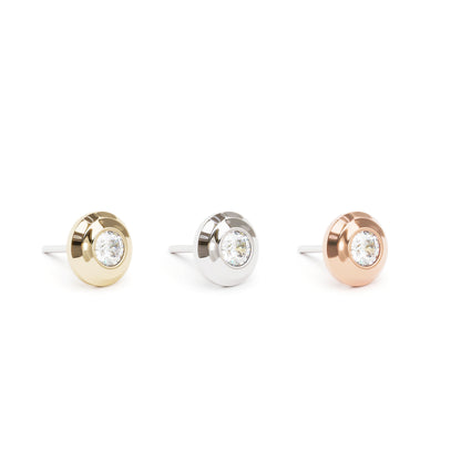 14K Gold 2mm Diamond Solitaire Threadless End