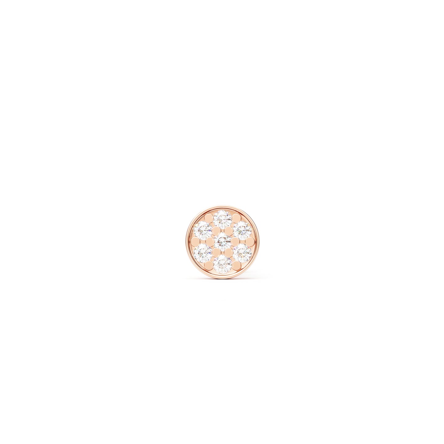 Round 14K Gold Diamond Threadless End