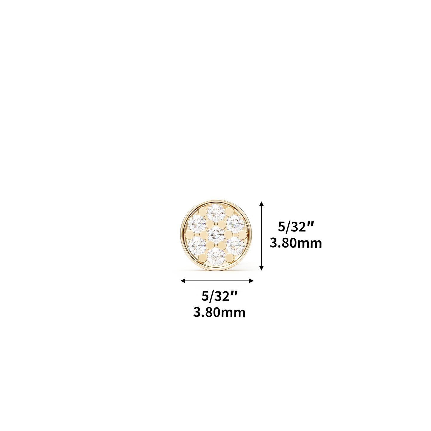 Round 14K Gold Diamond Threadless End