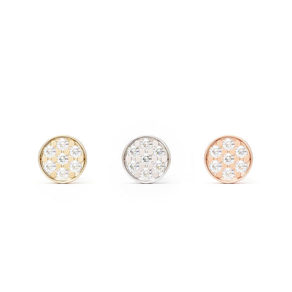 Round 14K Gold Diamond Threadless End