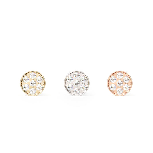 Round 14K Gold Diamond Threadless End