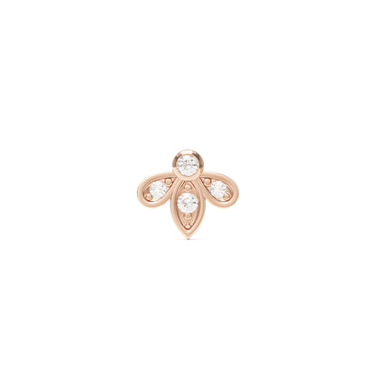 14K Gold Diamond Lotus Threadless End