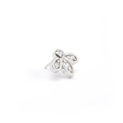 14K Gold Diamond Lotus Threadless End