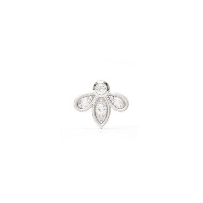 14K Gold Diamond Lotus Threadless End