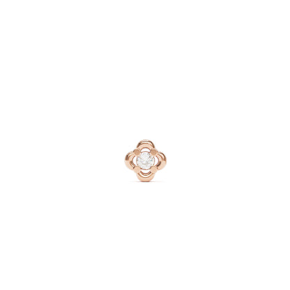 14K Gold Diamond Floral Threadless End