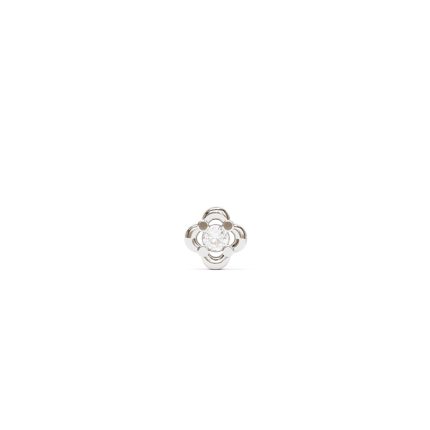 14K Gold Diamond Floral Threadless End