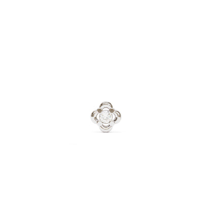 14K Gold Diamond Floral Threadless End