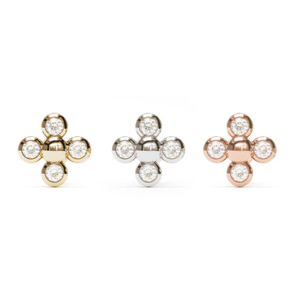 14K Gold Bezel-Set Diamond Threadless End
