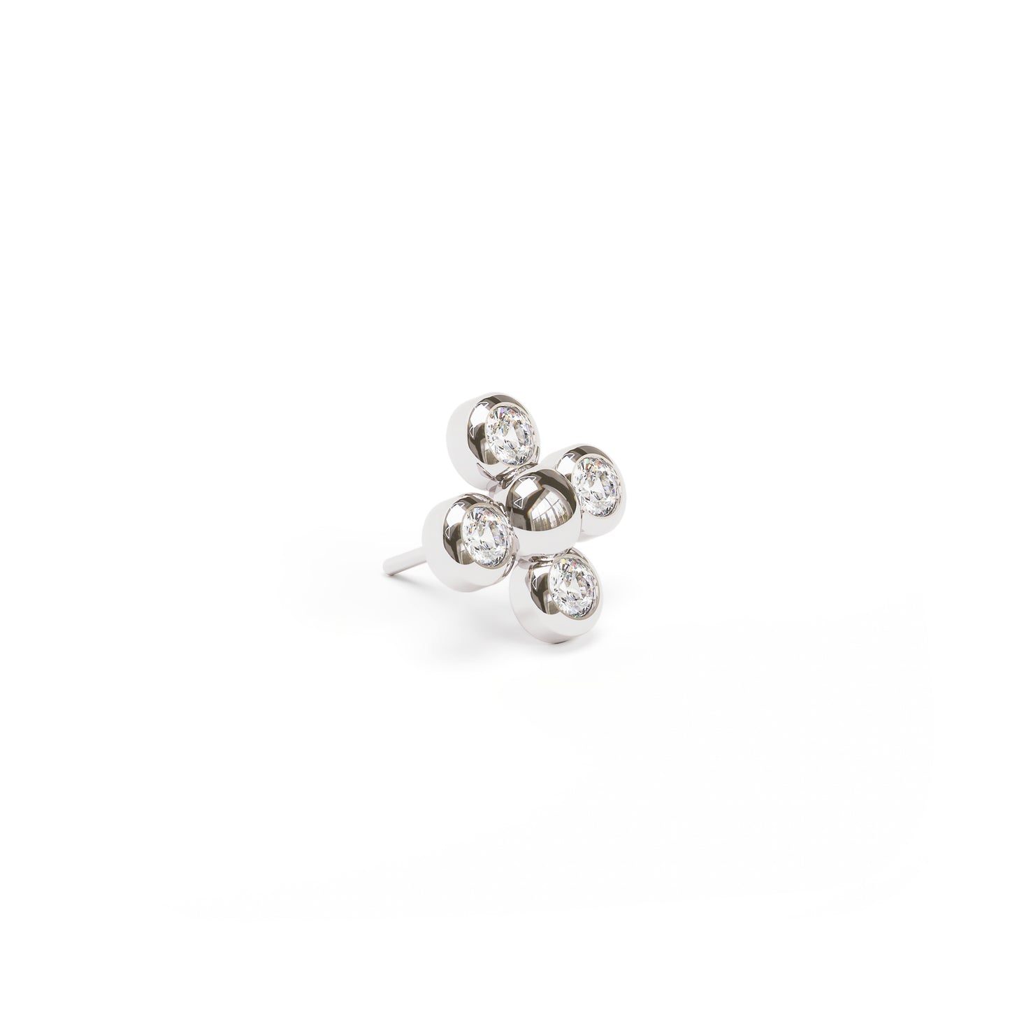 14K Gold Bezel-Set Diamond Threadless End