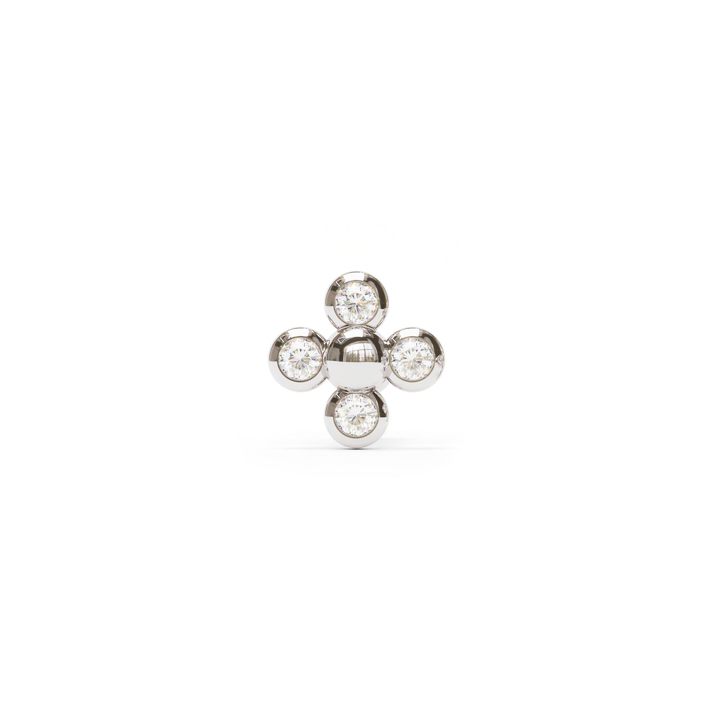 14K Gold Bezel-Set Diamond Threadless End