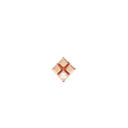 14K Gold Diamond Unique Square Threadless End