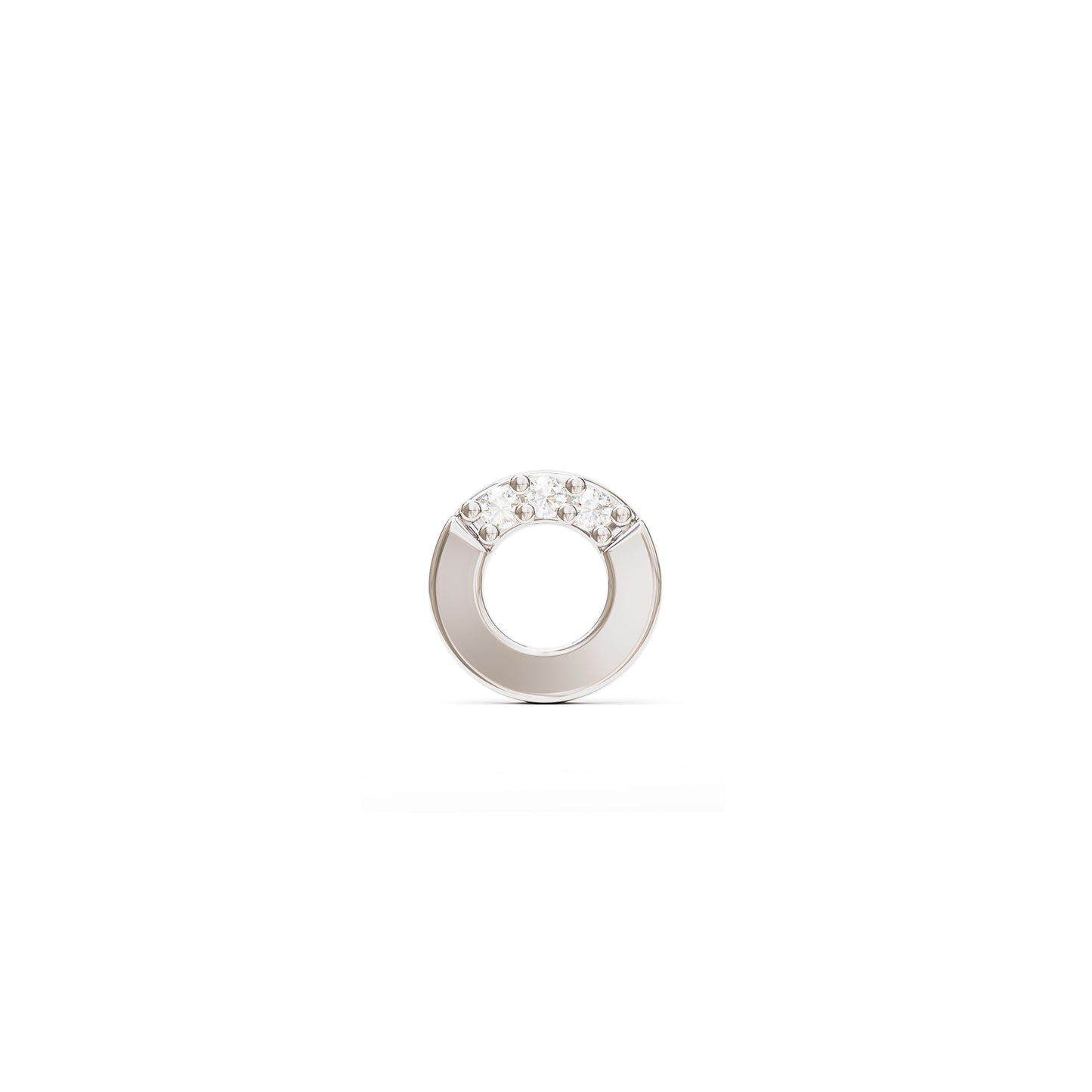 14K Gold Diamond Open Circle Threadless End