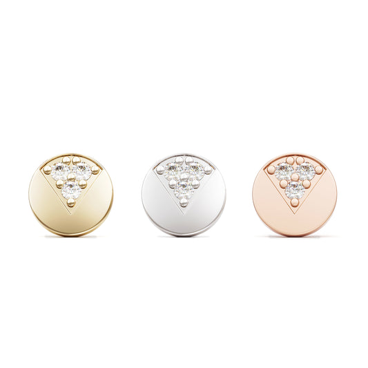 14K Gold Diamond Circle Threadless End