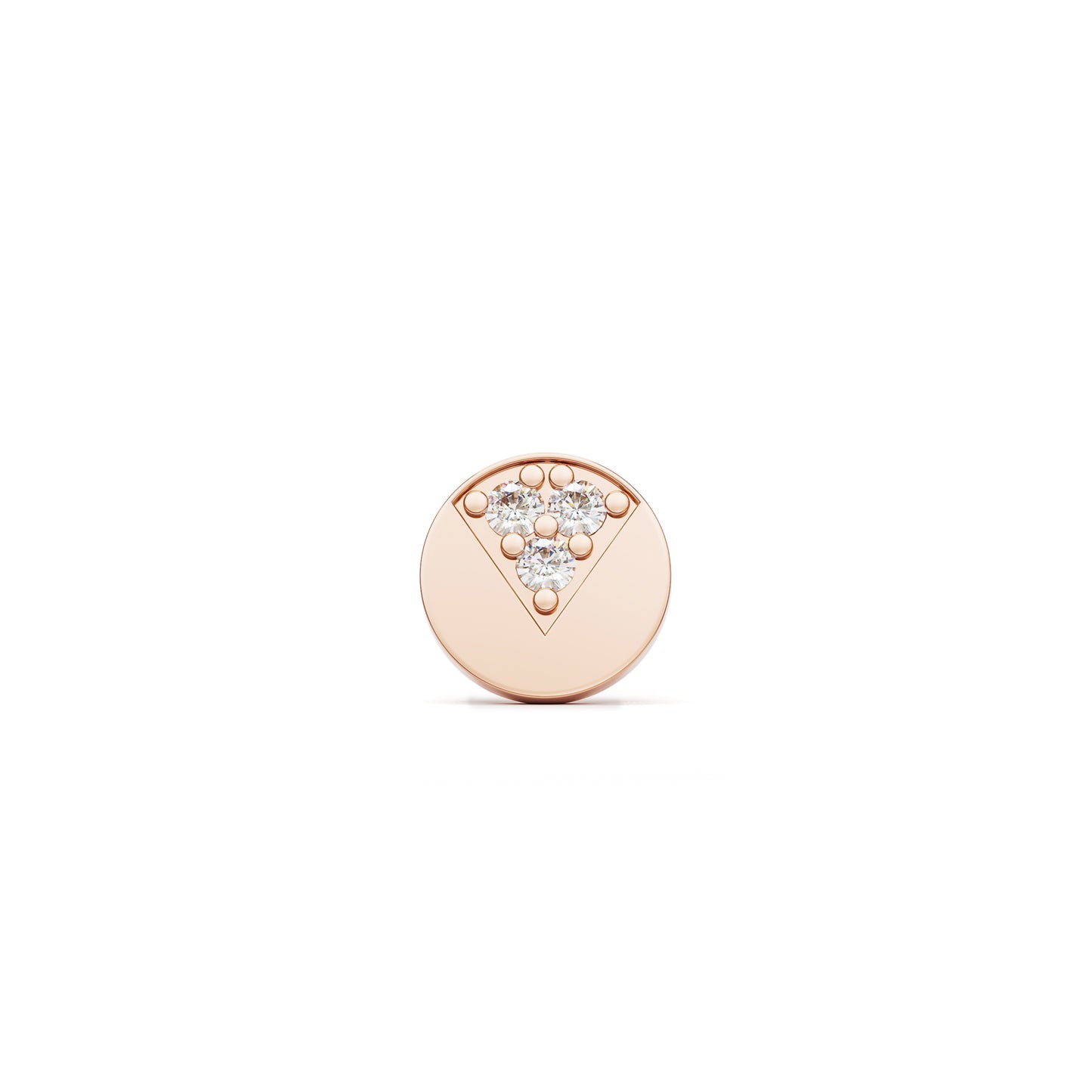 14K Gold Diamond Circle Threadless End