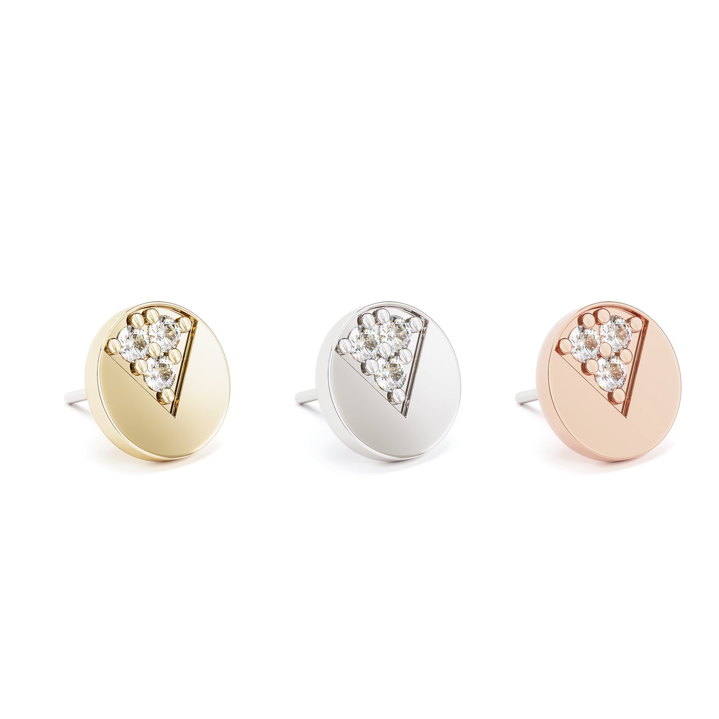 14K Gold Diamond Circle Threadless End