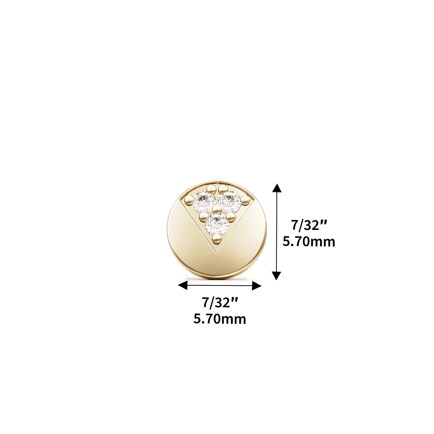 14K Gold Diamond Circle Threadless End