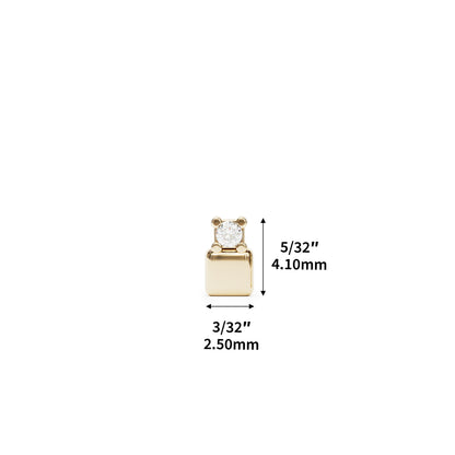 14K Gold Prong-Set Diamond Square Threadless End