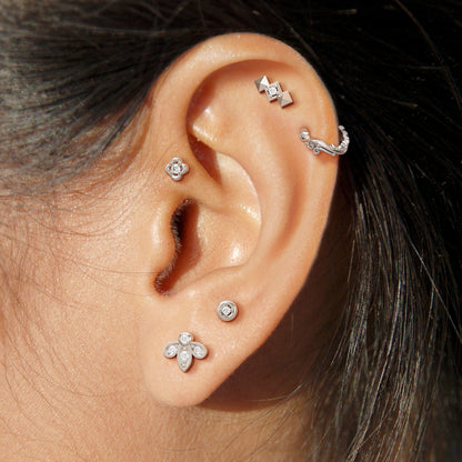 14K Gold Diamond Solitaire Threadless End