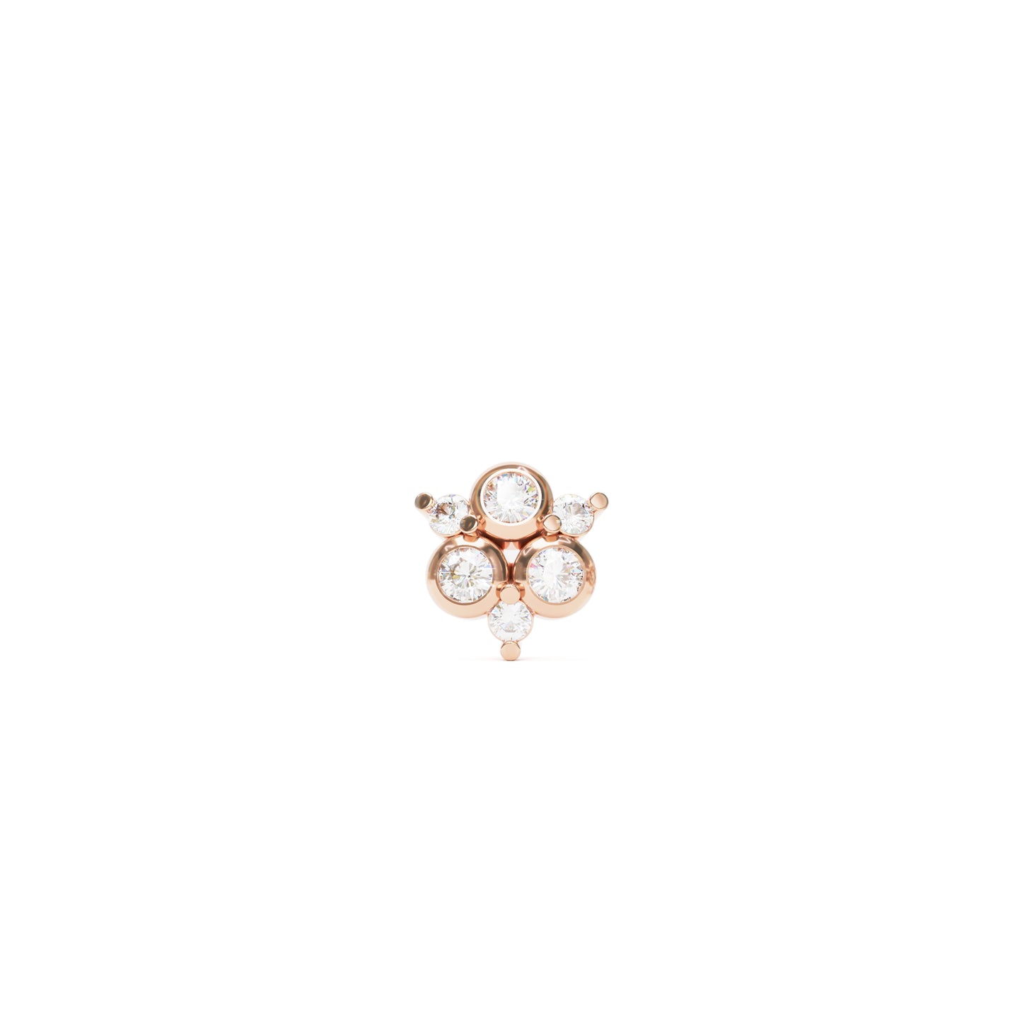 14K Gold Diamond Cluster Threadless End