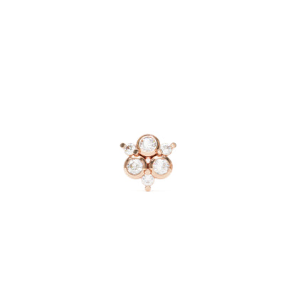 14K Gold Diamond Cluster Threadless End