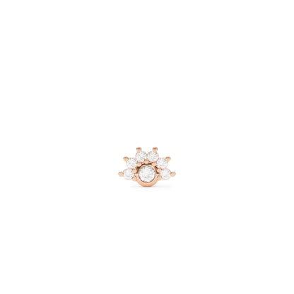 14K Gold Half Pavé Diamond Threadless End