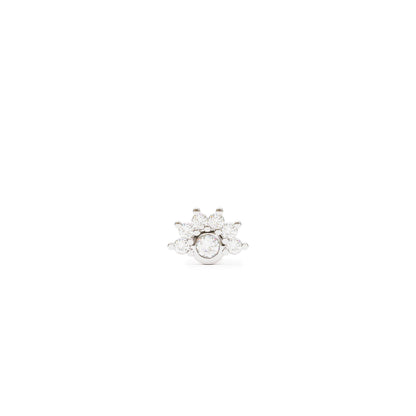 14K Gold Half Pavé Diamond Threadless End
