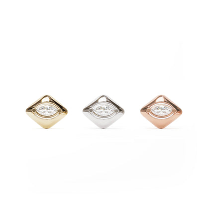 14K Gold Marquise Diamond Threadless End
