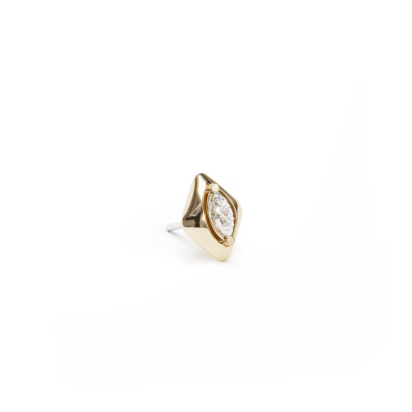 14K Gold Marquise Diamond Threadless End