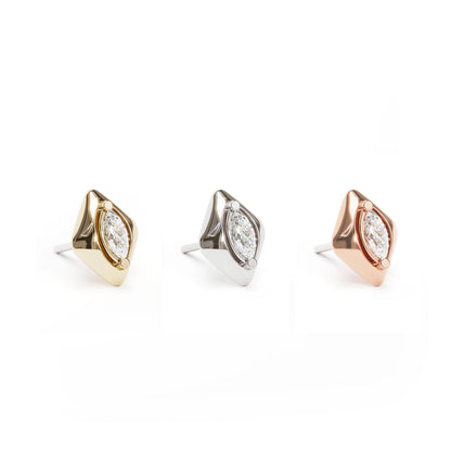 14K Gold Marquise Diamond Threadless End