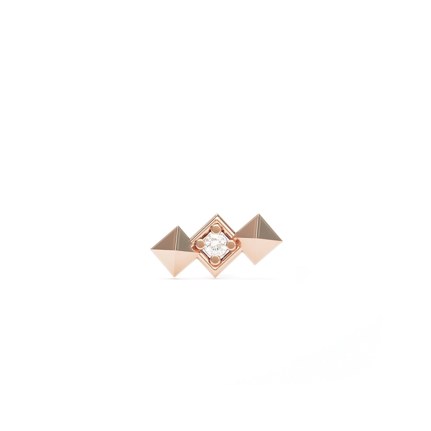14K Gold Diamond Pyramid Threadless End