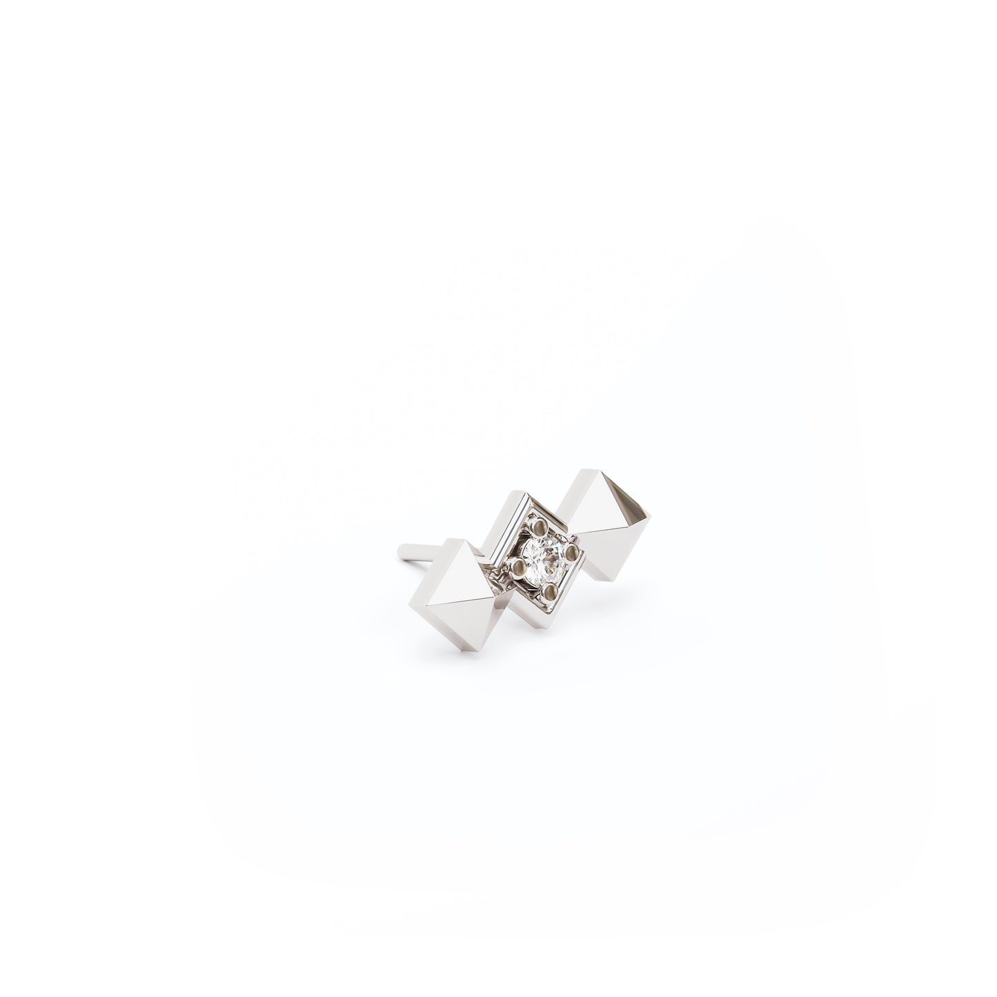 14K Gold Diamond Pyramid Threadless End