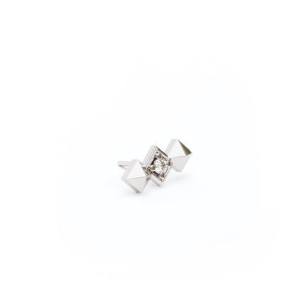 14K Gold Diamond Pyramid Threadless End