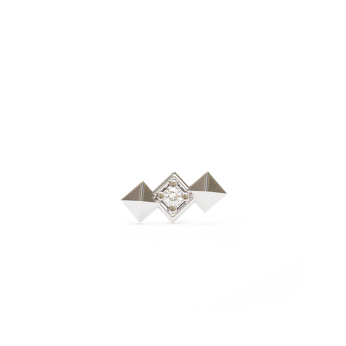 14K Gold Diamond Pyramid Threadless End
