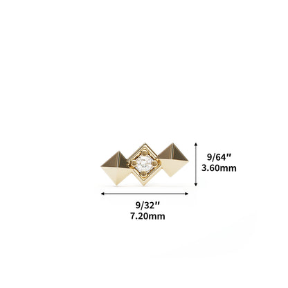 14K Gold Diamond Pyramid Threadless End