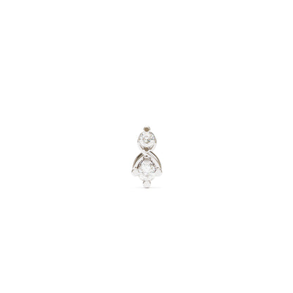 14K Gold Elegant Diamond Threadless End