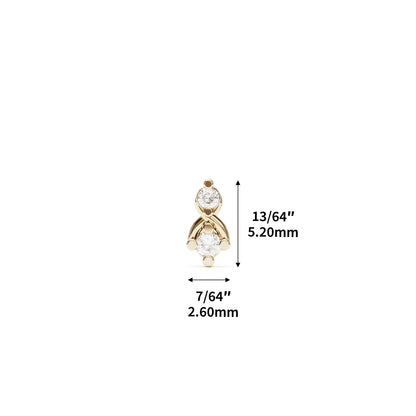 14K Gold Elegant Diamond Threadless End