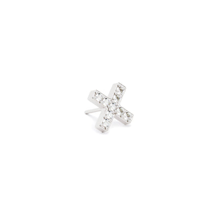 14K Gold Diamond X Threadless End