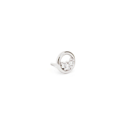 14K Gold Trio Diamond Circle Threadless End