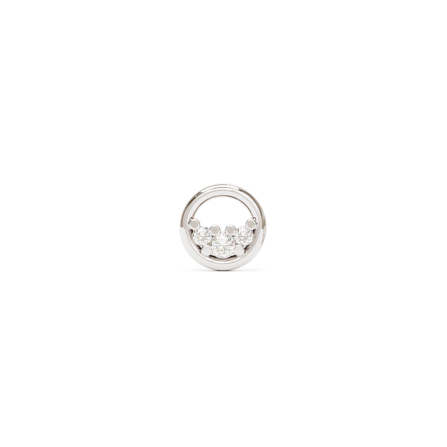 14K Gold Trio Diamond Circle Threadless End