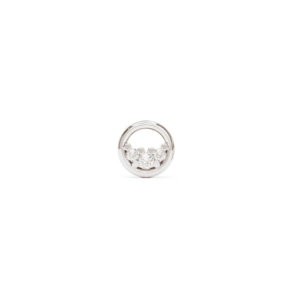 14K Gold Trio Diamond Circle Threadless End