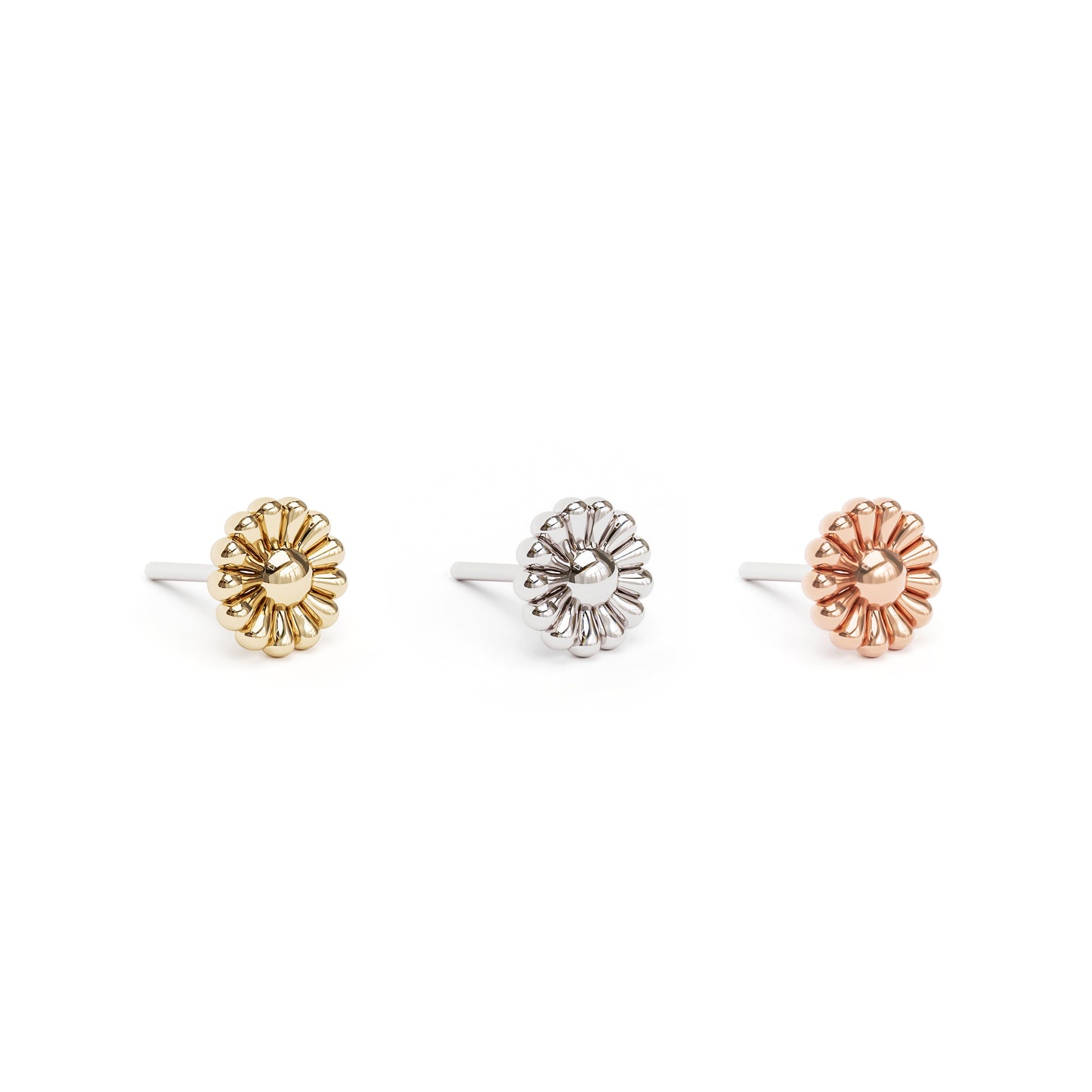 14K Gold Floral Threadless End