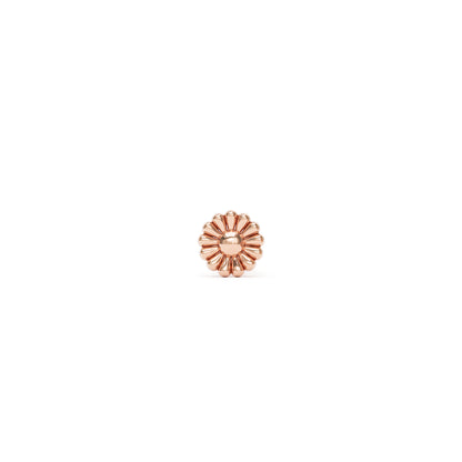 14K Gold Floral Threadless End