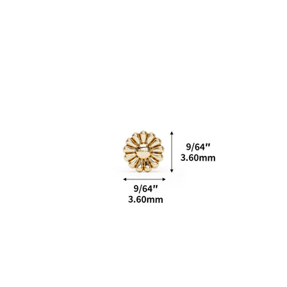 14K Gold Floral Threadless End