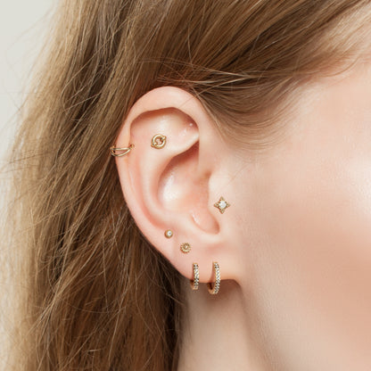14K Gold Floral Threadless End