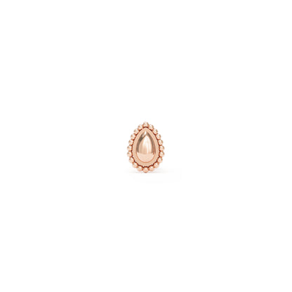 14K Gold Beaded Teardrop Threadless End