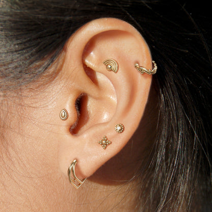 14K Gold Granule Threadless End