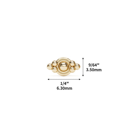 14K Gold Beaded Threadless End